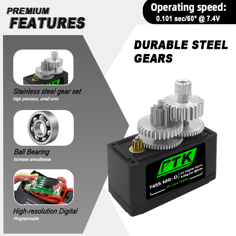 PTK 7455MG-D servo 12g Digital - Rc Hobby Model review and price